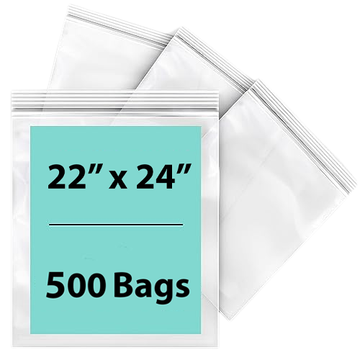 LDPE 2 mil Reclosable Poly Bags 22X24 inches 500 Bags